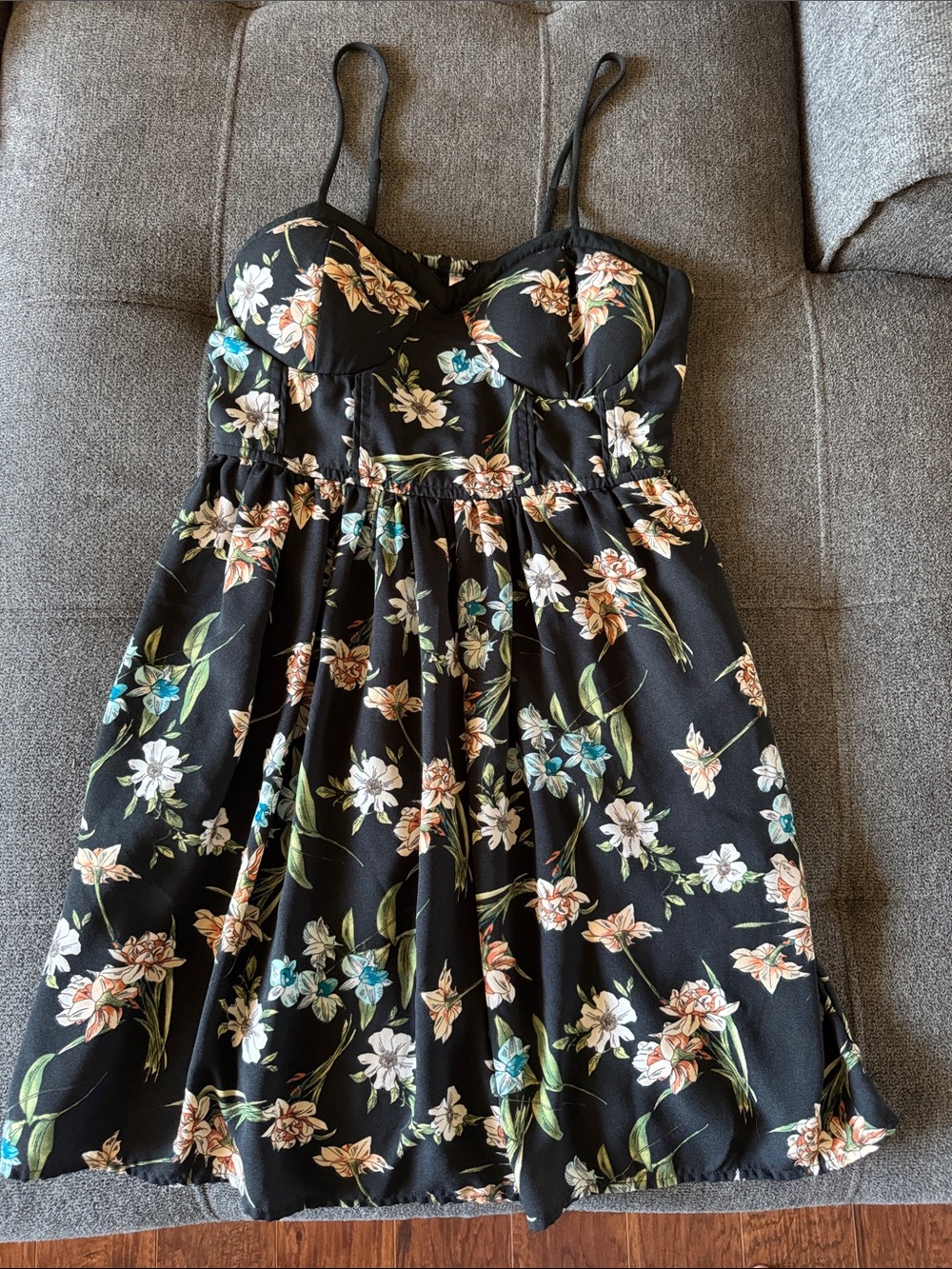 Xhilaration Black Floral Dress